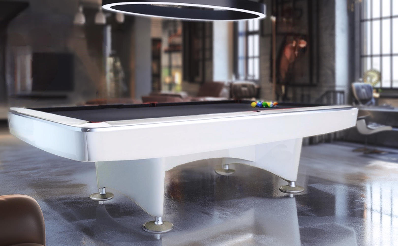 Billard américain MEMPHIS blanc pr^t pour la casse